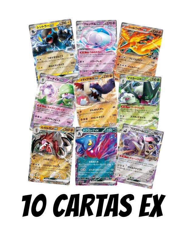 10 Cartas ex - Pokémon Aleatorias JAP